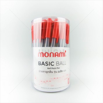 MONAMI ปากกาลูกลื่น ปลอก BASIC BALL 0.5 <1/50> แดง